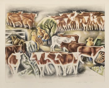 Howard Norton Cook, White Faced Cattle, 1935