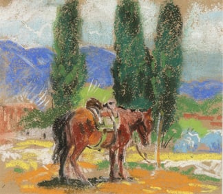 Albert Henry Krehbiel, Untitled (Horse and Three Trees), ca. 1923