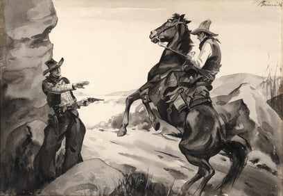 Edward Borein, The Stand Off, 1936