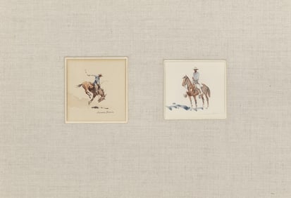 Edward Borein, Pair of Watercolors: Little Bucking Horse & California Reinsman