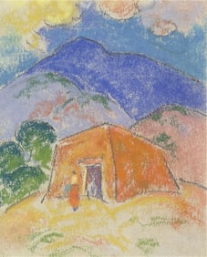 William Penhallow Henderson, Untitled (Adobe and Mountains)