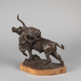 William E. Johnson, Untitled (Longhorn and Coyote)