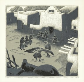 Gustave Baumann, Eagle Ceremony at Tesuque Pueblo, 1932