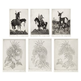 Woody Crumbo, Group of Six Etchings