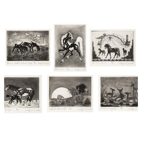 Woody Crumbo, Group of Six Etchings