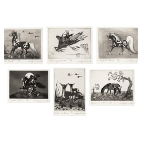 Woody Crumbo, Group of Six Etchings