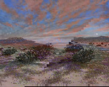 Bradley W. Giles, Moonset / Sunrise Over Mt. San Jacinto, 2023