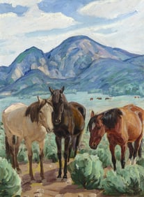 Ila Mae McAfee, Horses in Taos, New Mexico, 1931