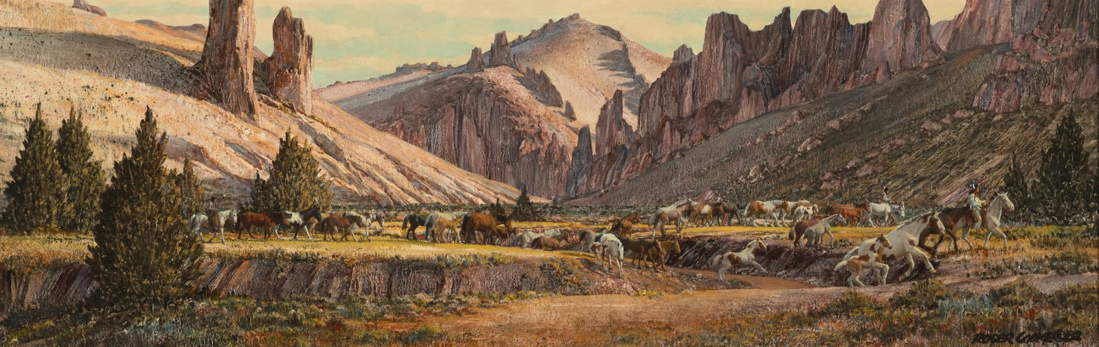 Roger Cooke, Bannock Country, 1982: Roger Cooke (1941 - 2012) Bannock Country, 1982 oil on board signed lower right: ROGER COOKE © 82 inscribed verso: "BANNOCK COUNTRY" BY ROGER COOKE / ©REPRODUCTION RIGHTS RESERVED BY ARTIS