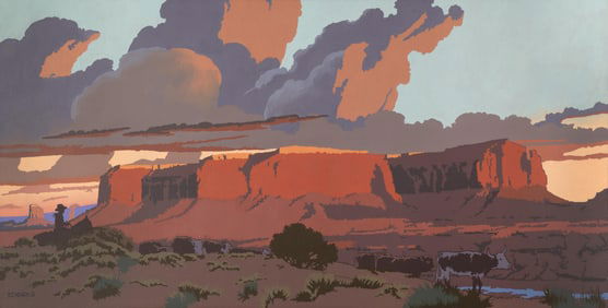 Bill Schenck, Seven Yearlings along the Wash, 2012