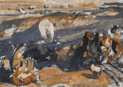 Harold Von Schmidt, Study for Opening Spread of Cosmopolitan, 1938