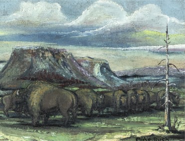 Olive Rush, Untitled (Buffalo Herd)