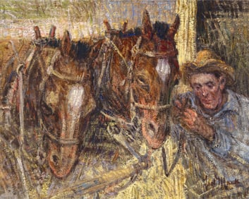 Leal Mack, Untitled (Man with Carriage Horses)