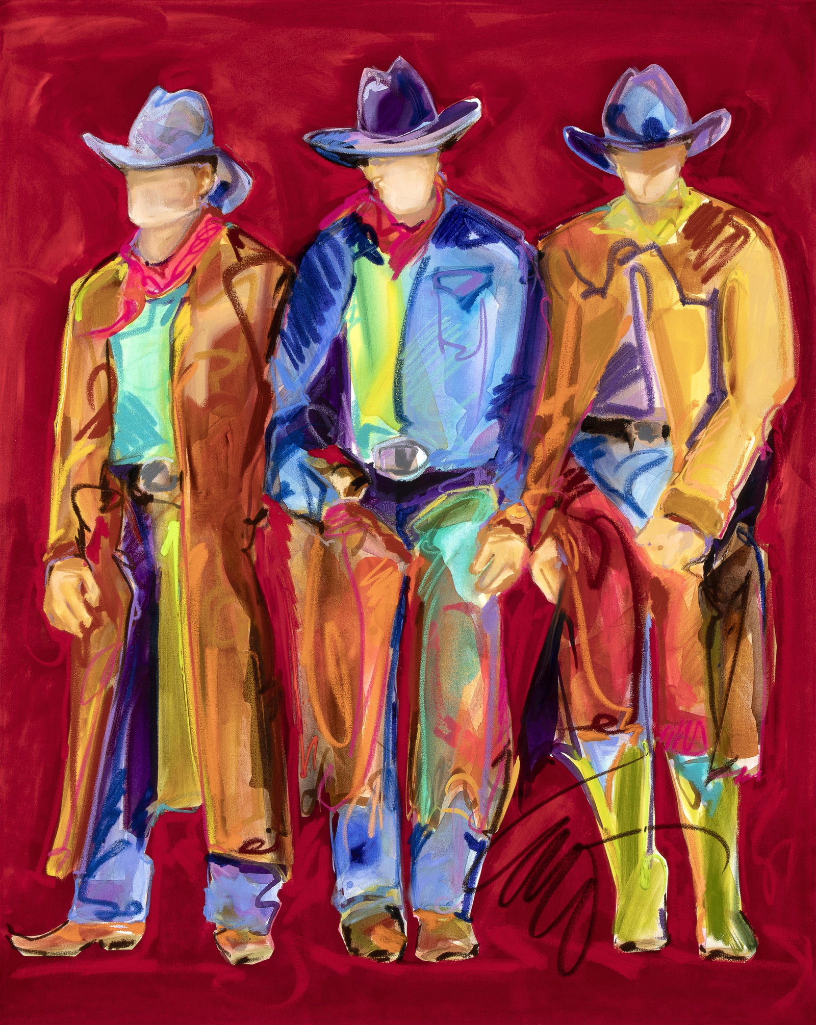 Carrie Fell, Untitled (Three Cowboys) (1 of 2)