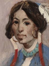 Vladan Stiha, Girl with Turquoise Necklace
