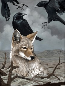 Ahren Hertel, Coyote with Crows, 2015
