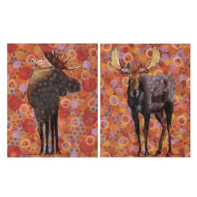 Les Thomas, Two Works, 2002: Animal Painting #022-1984 + Animal Painting #022-1985