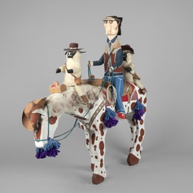Delbert Buck, Rider on Horse with Two Sheep