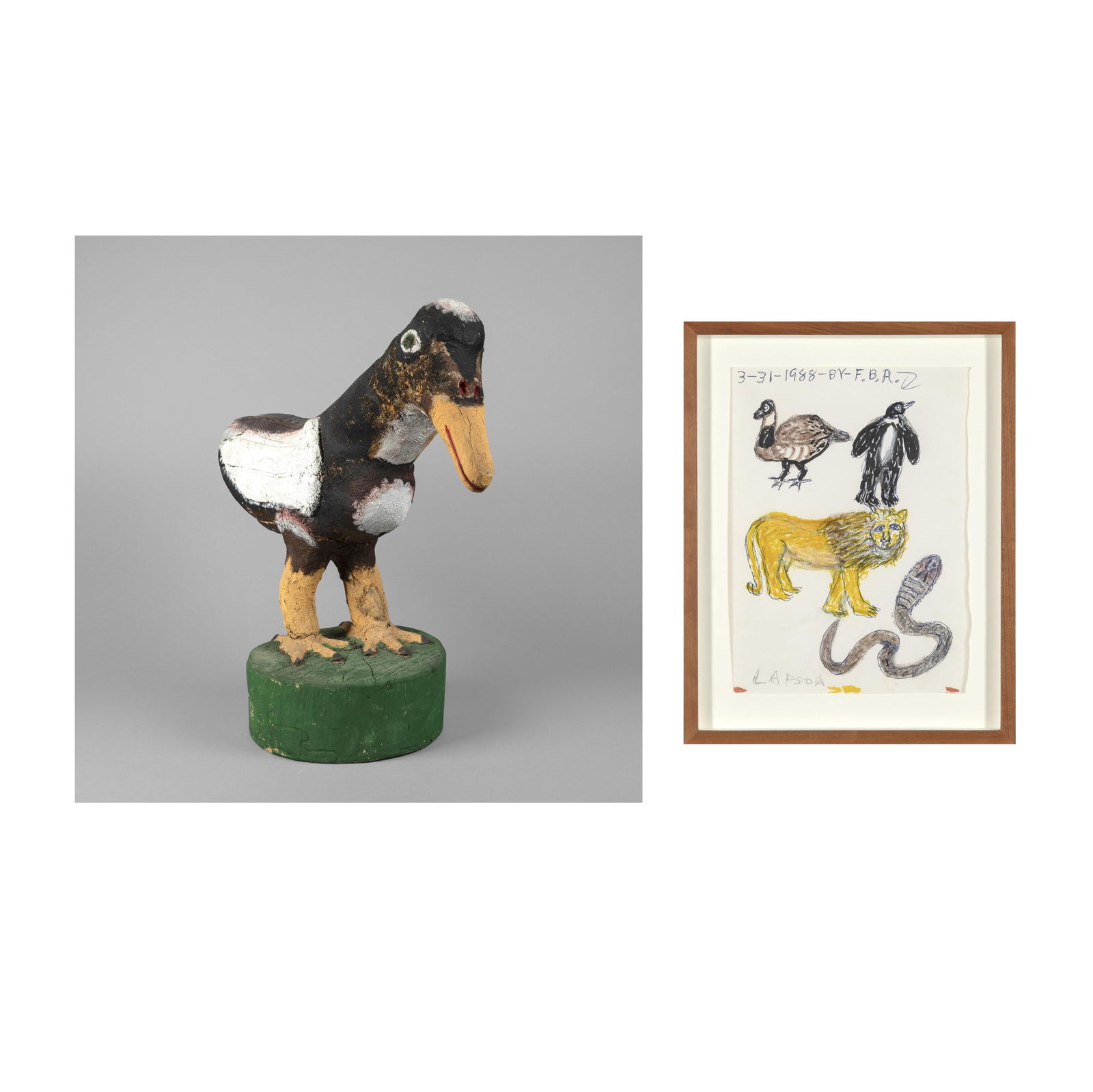 Felipe Benito Archuleta, Folk Art Duck with study, 1988 (1 of 7)