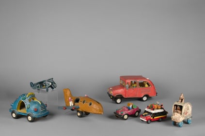 Mexico, Group of Seven Vehicle Figurines, ca. 1970