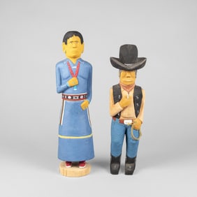 Johnson Antonio, Two Folk Art Figurines