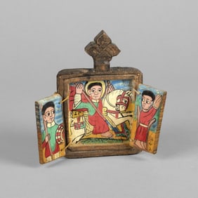 Peru, Folding Retablo featuring Saint George, ca. 1940