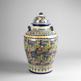 Mexico, Lidded Polychrome Vase