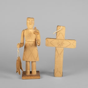 George T. López, Two Devotional Works: Bulto + Cross