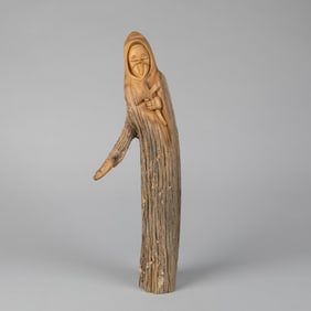 Daniel Barela + Leonardo Salazar, Two Bultos: Santo with Cross, 2005 + Spanish Market #6, 2011