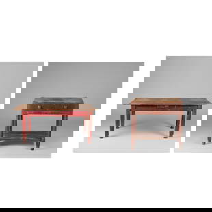 New Mexico, Group of Two Tables: Side + Dining Table: New MexicoGroup of Two Tables: Side + Dining Tablecarved woodside table: 24 1/2 x 24 3/4 x 16 5/8 in. (62.2 x 62.9 x 42.2 cm.), dining table: 20 x 46 x 24 3/4 in. (50.8 x 116.8 x 62.9 cm.) The Tyrone
