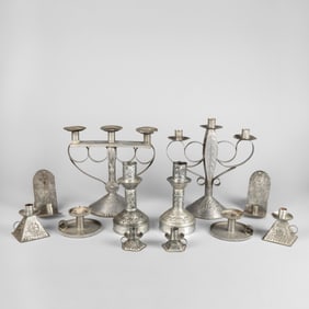 New Mexico, Group of Tin Candleholders, ca. 1950