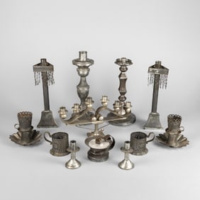 New Mexico, Group of Tin Candleholders, ca. 1950