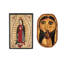 Nicholas Herrera + Alfredo Rodriguez, Two Retablos: Cristo Crucificado + Nuestra Señora de