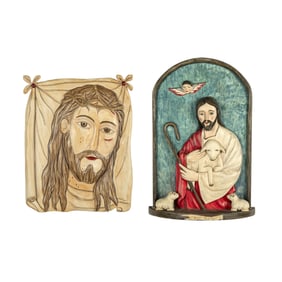 Miguel Angel Pérez, Two Retablos: Buen Pastor + Cristo Crucificado, 2004