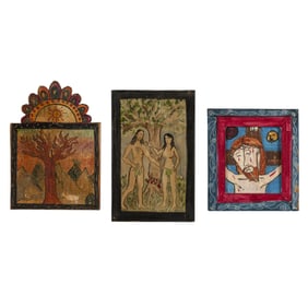 Santistevan Family, Group of Three Retablos