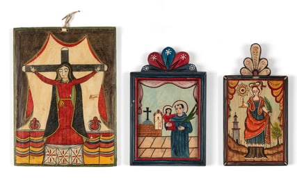 Various Santeros, Group of Three Retablos