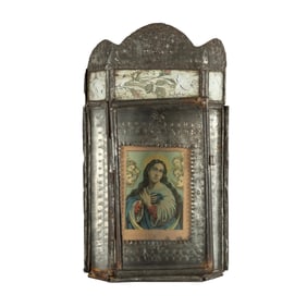 José Maria Apodaca, Tin Nicho with Nuestra Señora and Angels, ca. 1890