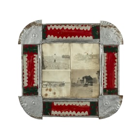 Isleta, Tin Frame with Pueblo Photographs, ca. 1910