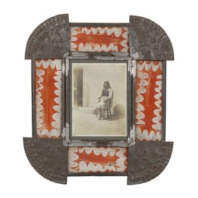 Isleta Tinsmith, Pueblo Woman in Tin and Glass Frame, ca. 1890