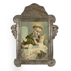 New Mexico, San Antonio de Padua in Tin Frame, ca. 1890