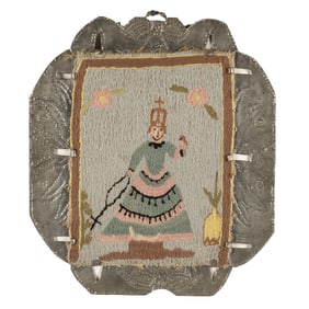 New Mexico, Vintage Tin Frame with Colcha, ca. 1935