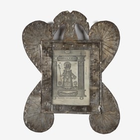New Mexico, Two Tin Frames with Devotional Prints, ca. 1900