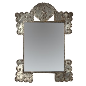 New Mexico, Stamped Tin Mirror, ca. 1890