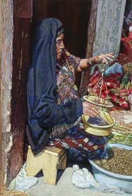Bill Baker, Untitled (Woman Weighing Vegetables), 2003
