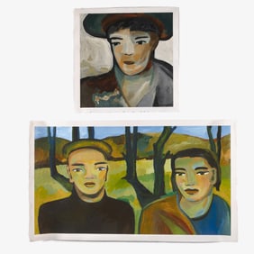 Lor Roybal, Two Paintings: Woman from York, 1995 + Beoe and Shakyamuni, 1996