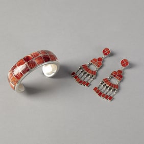 Federico Jimenez, Spiny Oyster Cuff and Earring Set