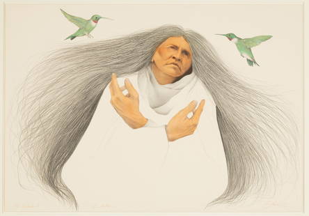 Frank Howell, Visitation, 1990: Frank Howell1937 - 1997Visitation, 1990hand-colored lithograph, edition 12 of 15editioned lower left: 12/15 hand-coloredtitled lower center: Visitationsigned lower right: Frank Howell 199028 x 4