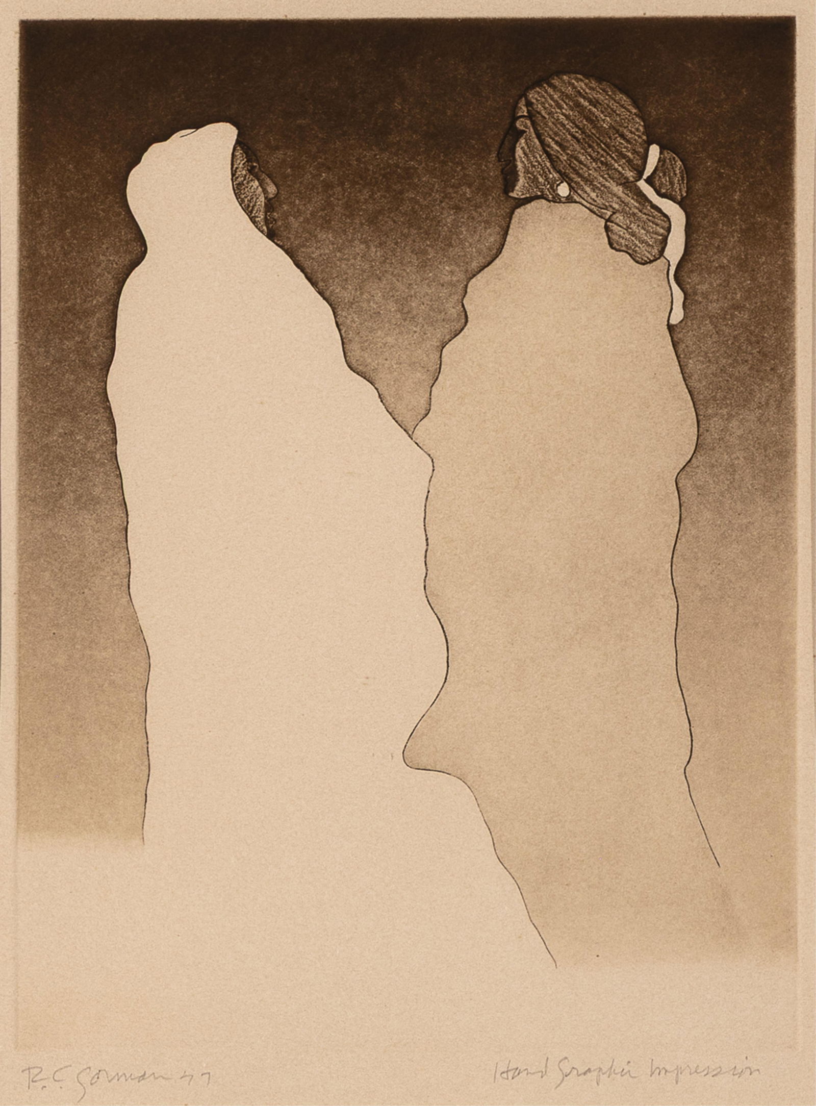 R. C. Gorman, Two Gossips, 1977 (1 of 2)