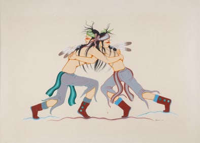 Andrew Van Tsihnahjinnie, Untitled (Wrestlers)