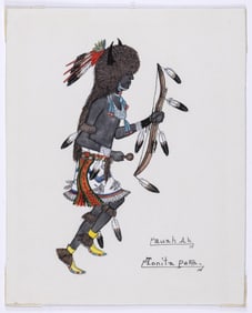 Tonita Vigil [Quah Ah] Peña + Rafael [Tee-ya-cha-na] Medina, Two Paintings: Cochiti Pueblo Buffalo